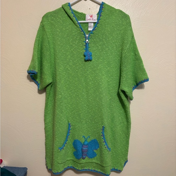 Quacker Factory Sweaters - Quacker Factory Green and Blue Crew Neck Sweater with Textured Knit